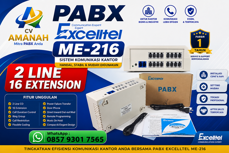 pabx excelltel me216 murah tapi wah pabx bandung cv amanah