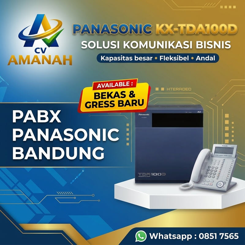 pabx panasonic bandung KX-TDA100 banner cv amanah bekas baru