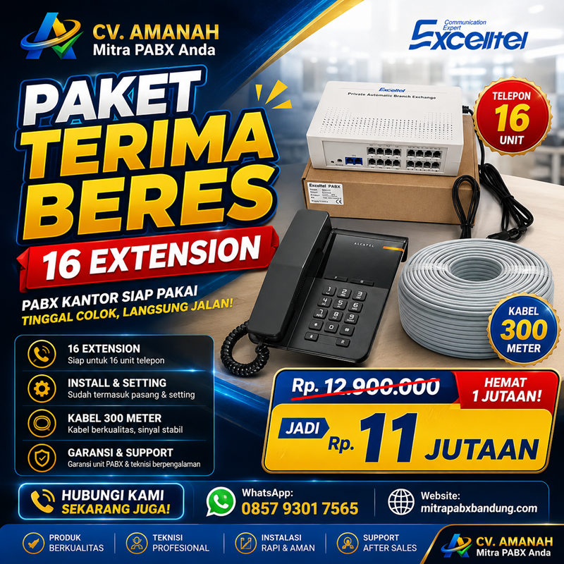 paket pabx bandung harga murah terima beres 16 ext 2 co cv amanah