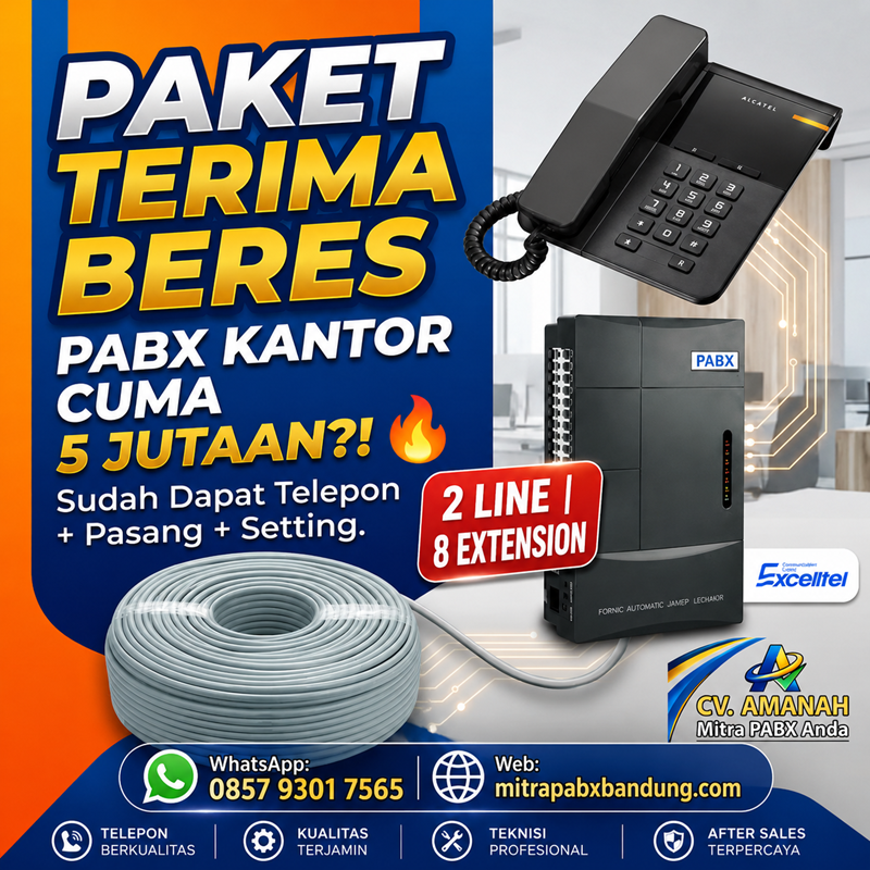 paket pabx bandung harga murah terima beres 8 ext 2 co cv amanah